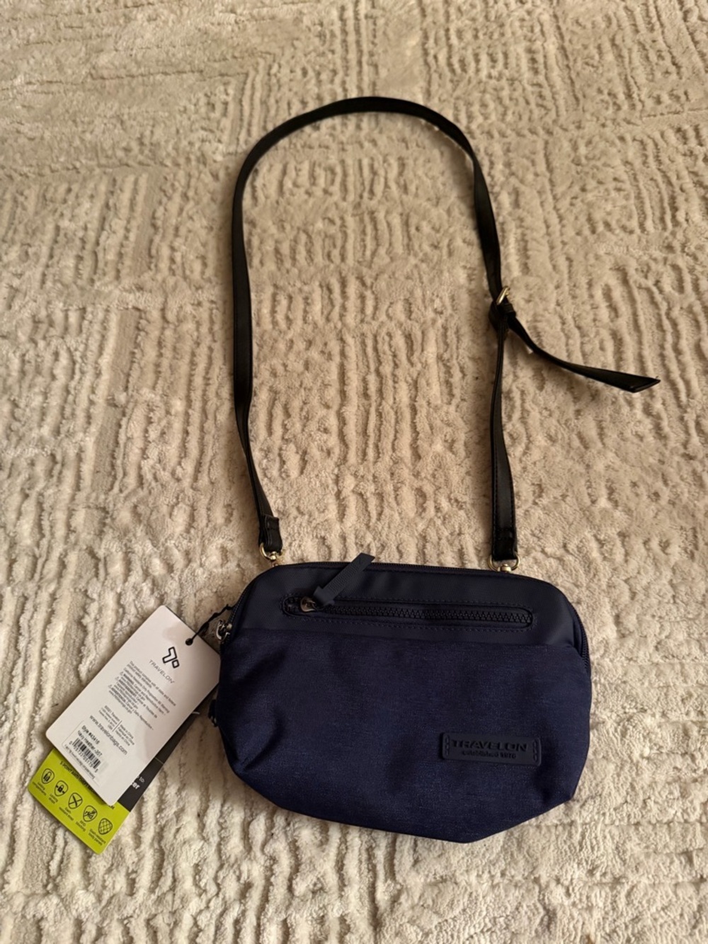 Travelon Black Crossbody Bag Compact Travel Organizer NWT